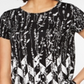 Alfani Women's Printed Round Hem T-Shirt Black Size Petite Medium