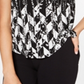 Alfani Women's Printed Round Hem T-Shirt Black Size Petite Medium