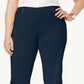 JM Collection Women's Tummy Control Pull on Capri Pants Blue Size 1X