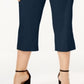JM Collection Women's Tummy Control Pull on Capri Pants Blue Size 1X