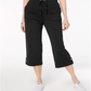 Karen Scott Women's French Terry Drawstring Capri Pants Black Size Small