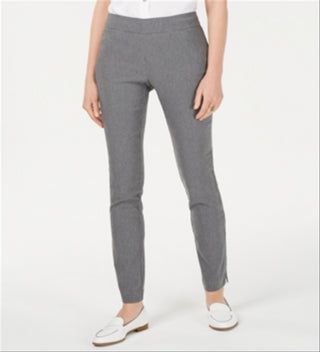 Charter Club Women's Cambridge Skinny Pull On Tummy Control Pants Gray Size 14