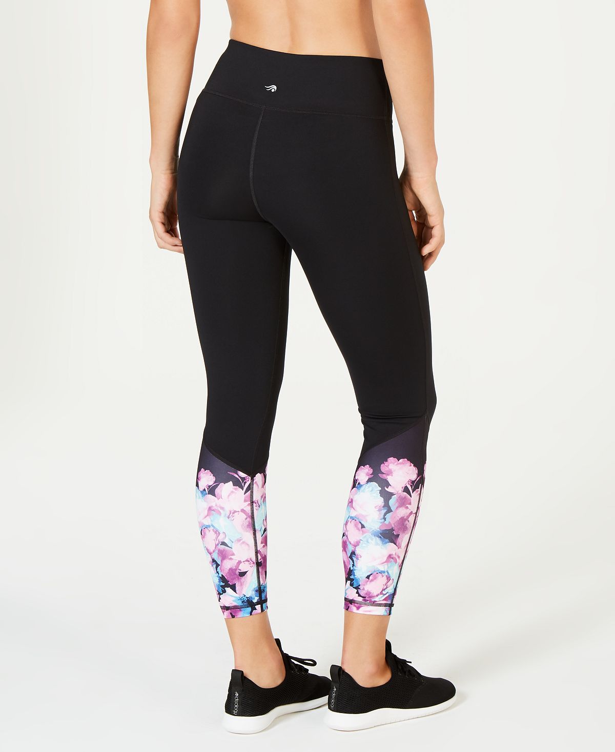 Ideology Women's Floral Ankle Leggings Black Size X-Large