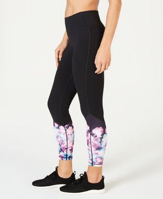 Ideology Women's Floral Ankle Leggings Black Size X-Large