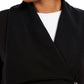 Style & Co Women's Drape Front Zipper Jacket Black Size Large