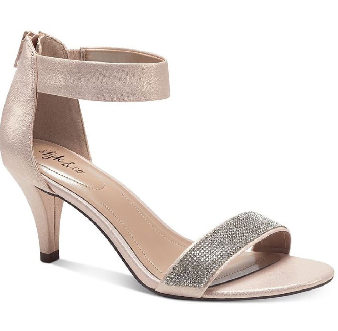 Style & Co Women's Phillys Two Piece Evening Sandal Gray Size 6.5M