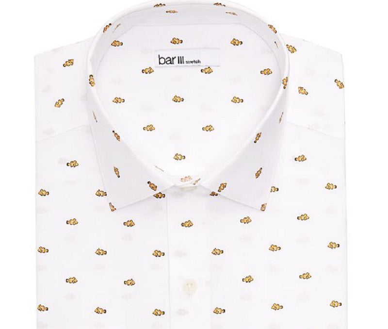 Bar III Men's Slim Fit Easy Care Dress Shirt White Size -XL