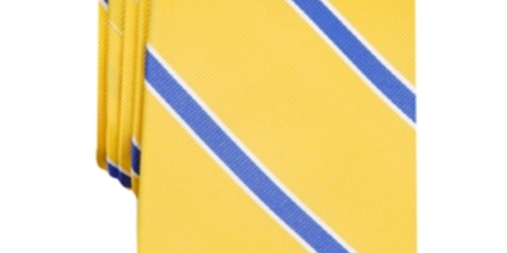 Club Room Men's Stripe Tie Yellow Size Regular