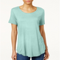 JM Collection Women's Shirttail Hem Top Blue  Size -Petite XL