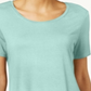 JM Collection Women's Shirttail Hem Top Blue  Size -Petite XL
