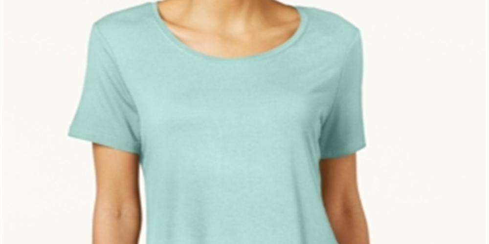 JM Collection Women's Shirttail Hem Top Blue  Size -Petite XL