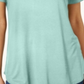 JM Collection Women's Shirttail Hem Top Blue  Size -Petite XL