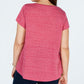 Style & Co Women's Plus Printed Short Sleeves T-Shirt Pink Size 0X