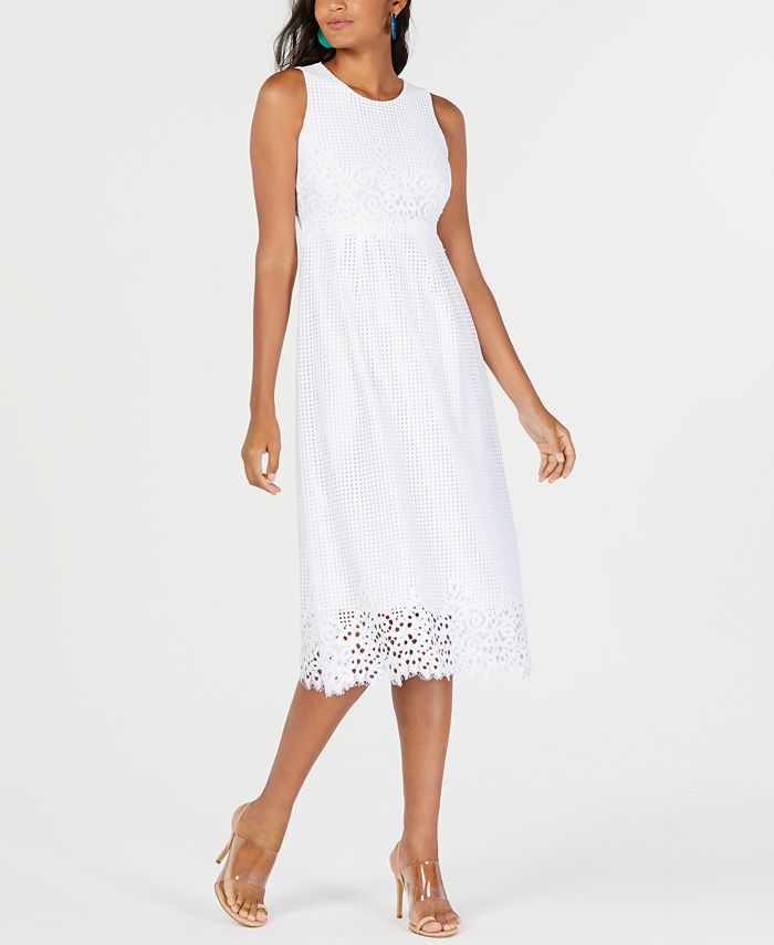Alfani Women's Lace MIDI Dress White Size 6 Petite