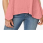 Style & Co Women's Handkerchief Hem T-Shirt Coral  Size XX-Large