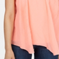 Style & Co Women's Coral Sleeveless Handkerchief Top Pink Size Large