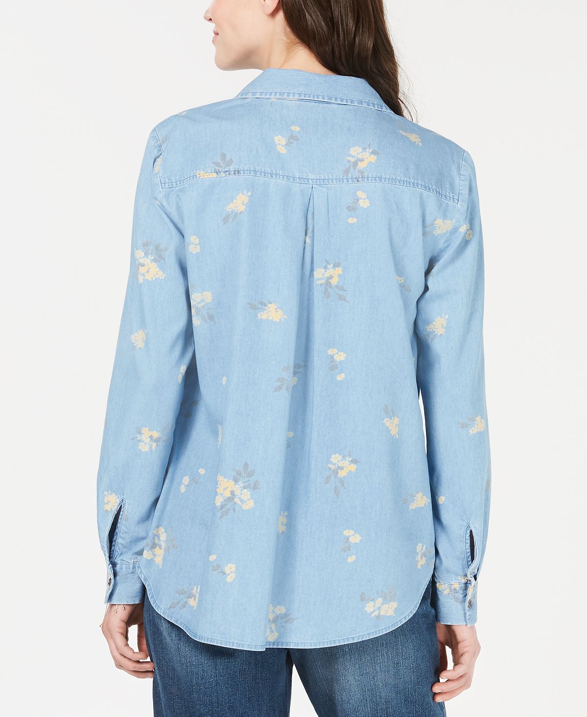 Style & Co Women's Sun Blossom Printed Top Blue Size X-Large