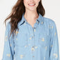 Style & Co Women's Sun Blossom Printed Top Blue Size X-Large
