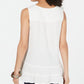 Style & Co Women's Ruffled Tiered Sleeveless V Neck Tank Top White Size Small