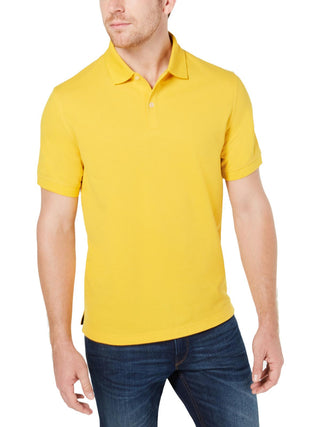 Club Room Men's Classic Fit Performance Pique Polo Shirt Yellow Size XXX-Large