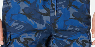 American Rag Men's Drawstring Camo Print Stretch Shorts Blue Size XX-Large