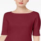 Karen Scott Women's Cotton Elbow Sleeve Top Red Size X-Large