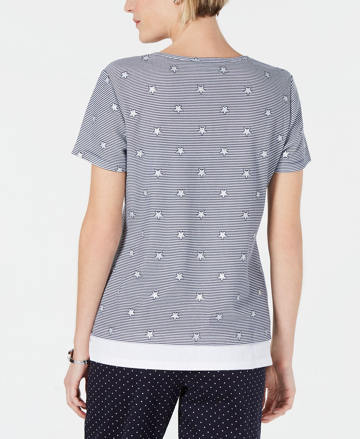 Karen Scott Women's Layered Look Top Blue Size Small