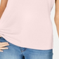 Karen Scott Women's Cotton Boat Neck Top Pink Size Petite