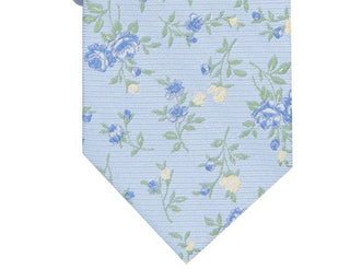 Bar III Men's Collins Silk Floral Neck Tie Blue Size Regular