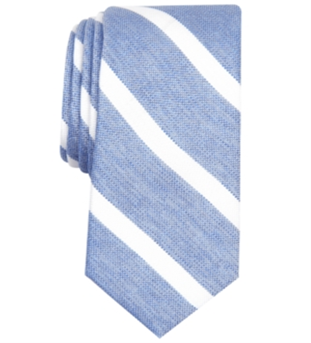 Bar III Men's Lovett Silk Skinny Neck Tie Blue Size Regular