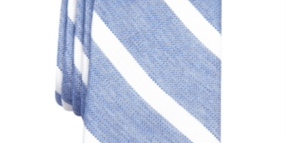 Bar III Men's Lovett Silk Skinny Neck Tie Blue Size Regular