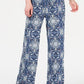Style & Co Women's V Neck Printed Knit Jumpsuit Blue Size Small