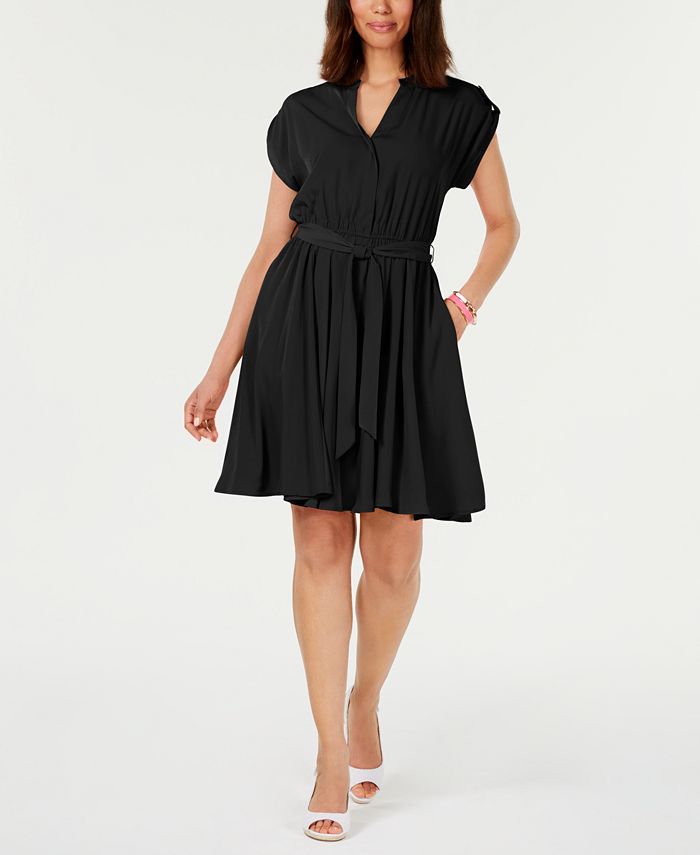 Charter Club Women's Belted Dress Black Size 2 Petite