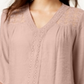 Style & Co Women's Lace Yoke Handkerchief Hem Top Pink Size X-Large