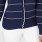 Charter Club Women's Printed Button Down Cardigan Stripe Blue Size Medium