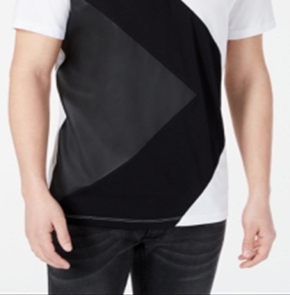 INC International Concepts Men's Colorblocked Mixed Media Polo White Size XX-Large