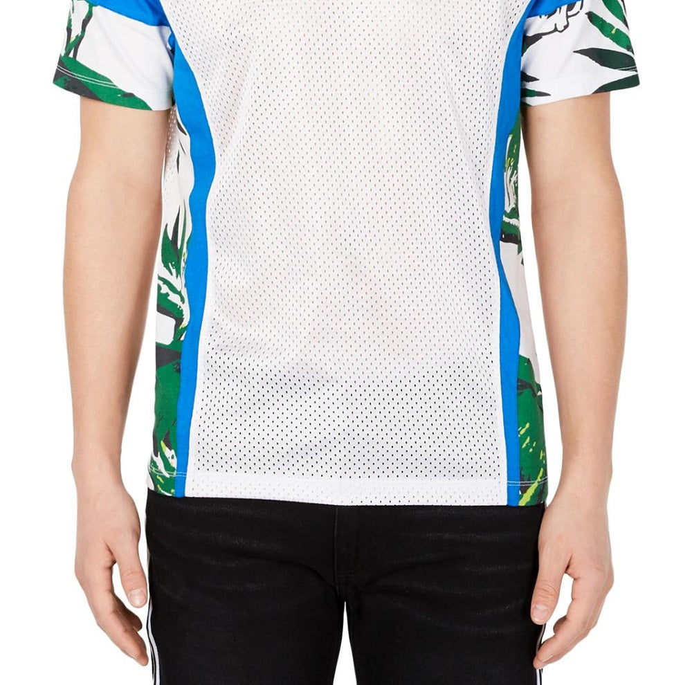 INC International Concepts Men's Pieced Colorblocked Mesh T-Shirt White Size Medium