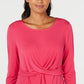 Alfani Women's Long Sleeve Scoop Neck Top Pink Size X-Large