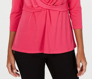 Alfani Women's Long Sleeve Scoop Neck Top Pink Size X-Large
