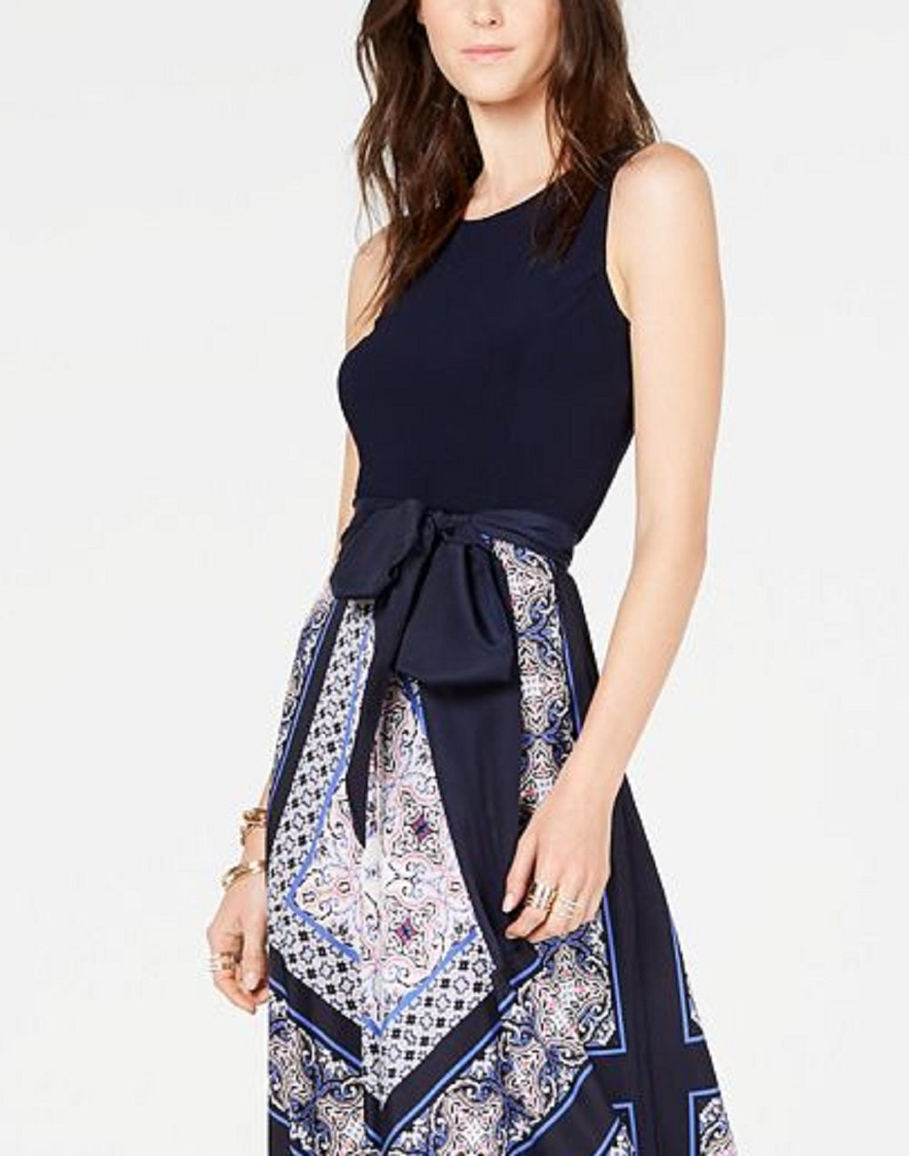 INC International Concepts Women's Belted Maxi Dress Blue Size 0 Petite