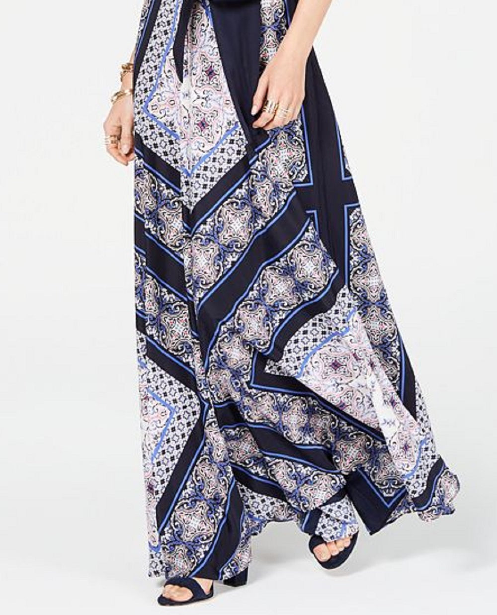 INC International Concepts Women's Belted Maxi Dress Blue Size 0 Petite