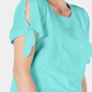 Karen Scott Women's Tie Sleeve Top Blue Size X-Large