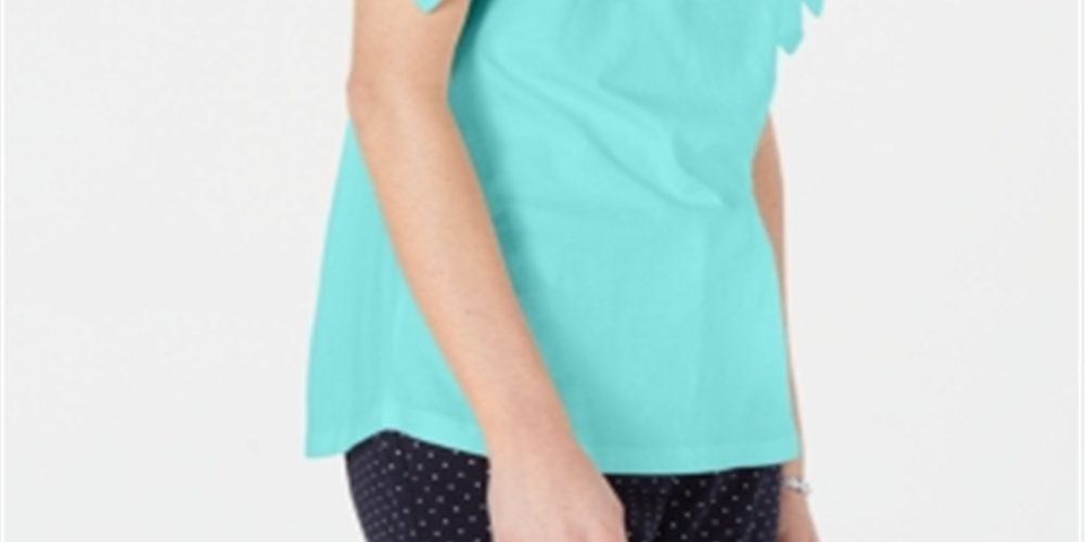 Karen Scott Women's Tie Sleeve Top Blue Size X-Large