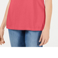 Karen Scott Women's Braided Neck T-Shirt Coral- Size Medium