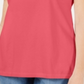 Karen Scott Women's Braided Neck T-Shirt Coral- Size Medium