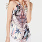 INC International Concepts Women's Floral Sleeveless Halter Top Black Size X-Large