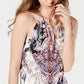 INC International Concepts Women's Floral Sleeveless Halter Top Black Size X-Large