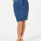 Charter Club Women's Denim Tummy Control Skirt -Blue Size 4