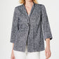 JM Collection Women's Textured One Button Jacket Blue Size Large