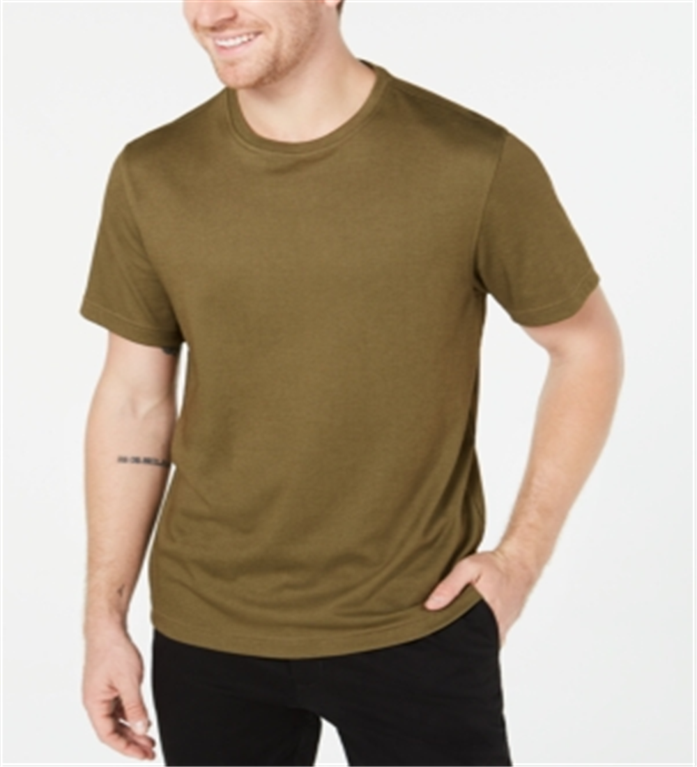 Tasso Elba Men's Supima Blend Crewneck Short Sleeve T-Shirt Green Size Size Large